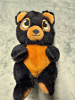 Fiesta Swaddle Babies 9.5in Black Bear in Sling Black & Orange Plush Bear